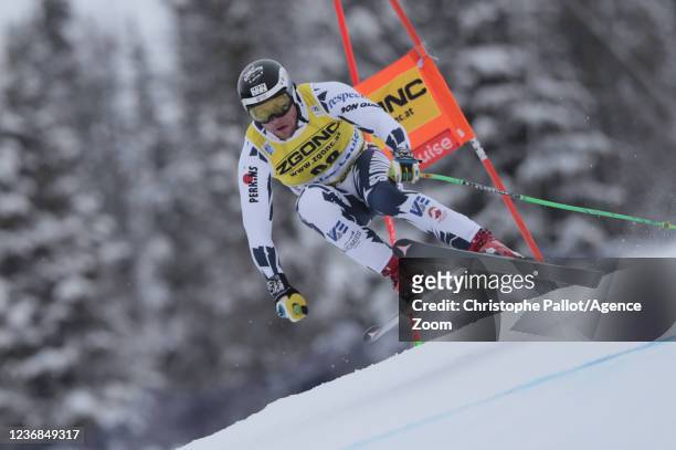 Martin Bendik of Slovakia in action during the Audi FIS Alpine Ski World Cup Men's Downhill on November 27, 2021 in Lake Louise Canada.