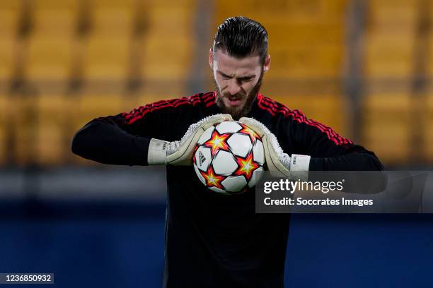 David de Gea of Manchester United during the UEFA Champions League match between Villarreal v Manchester United at the Estadio de la Ceramica on...