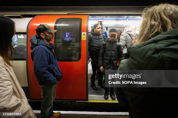 Commuters in a delayed train at Waterloo Station amid the tube strikes. Commuters have been hit by severe delays on the London Underground system due...