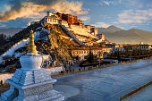 Potala golden hour sunrise with clouds