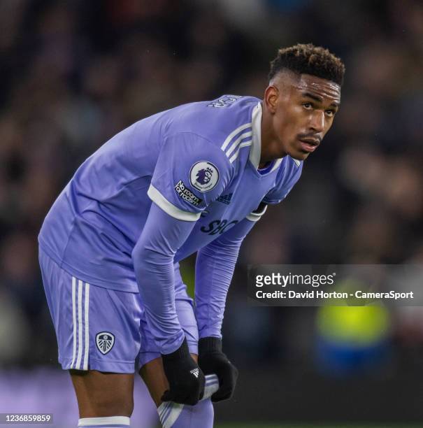 Leeds United's Junior Firpo during the Premier League match between Brighton & Hove Albion and Leeds United at American Express Community Stadium on...