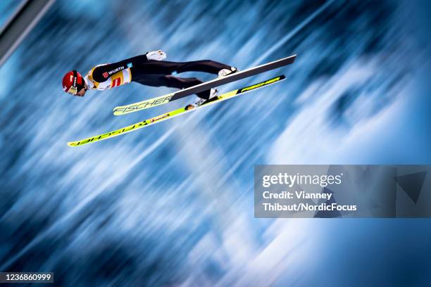 Terence Weber of Germany competes during the individual Gundersen HS142/10km at the FIS World Cup Nordic Combined Men Ruka at on November 28, 2021 in...