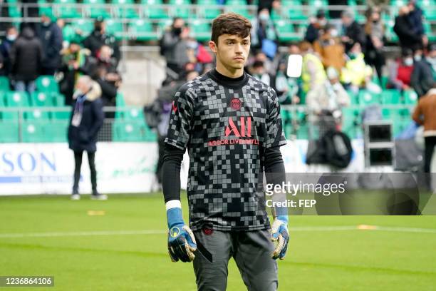 Lucas LAVALLEE during the Ligue 1 Uber Eats match between Saint-Etienne and Paris at Stade Geoffroy-Guichard on November 28, 2021 in Saint-Etienne,...