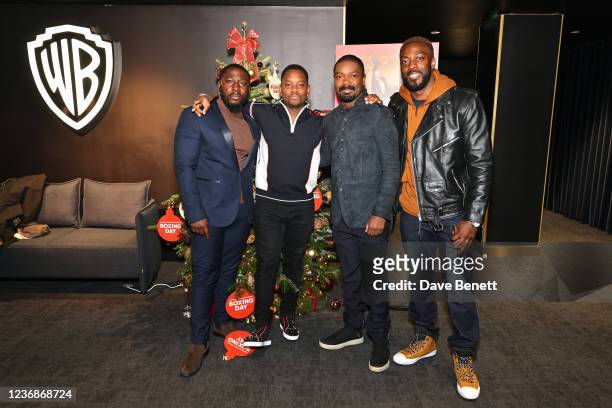 Eric Kofi Abrefa, Aml Ameen, David Oyelowo and David Ajala attend the "Boxing Day" special screening hosted by David Oyelowo at Warner House on...