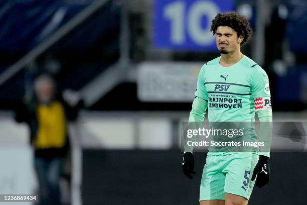 Andre Ramalho of PSV during the Dutch Eredivisie match between SC Heerenveen v PSV at the Abe Lenstra Stadium on November 28, 2021 in Heerenveen...