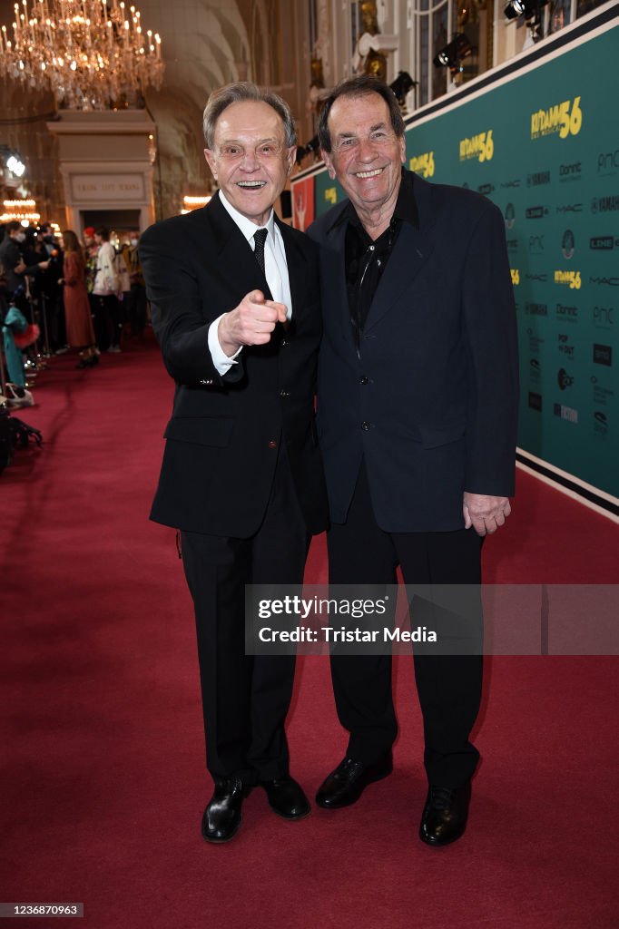 Georg Preusse and his husband Jack Amsler attend the "Ku'Damm 56 Das