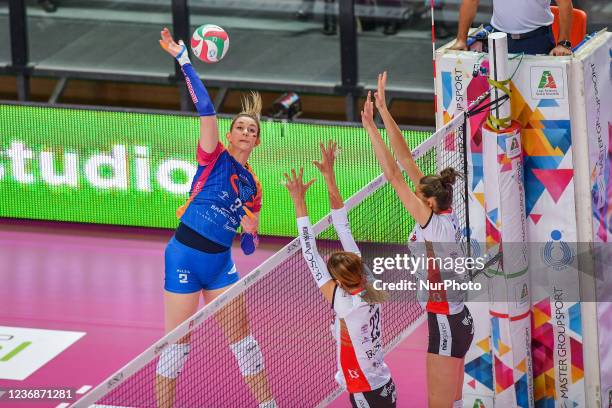 Stysiak Magdalena , Stufi Federica &amp;#xA;, Gicquel Lucille during the Volleyball Italian Serie A1 Women match Bosca S.Bernardo Cuneo vs Vero...