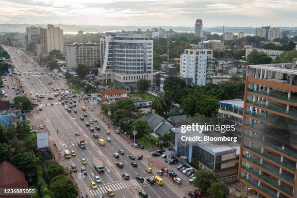 The headquarters of BGFIBank Group S.A. On Boulevard du 30 Juin in Kinshasa, Democratic Republic of Congo, on Thursday, Nov. 25, 2021. A leak of 3.5...