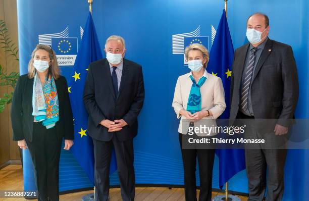 Member of the French Senate for Yvelines Sophie Primas , the President of the French Senate Gerard Larcher and the Chairman of the Senate European...