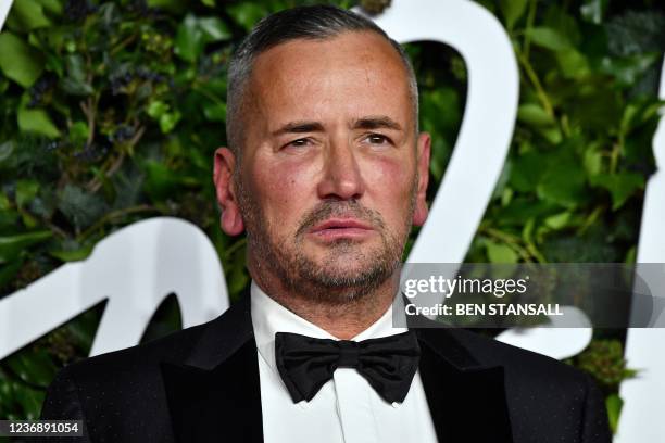 Fat Tony poses on the red carpet upon arrival at The Fashion Awards 2021 in London on November 29, 2021. - The Fashion Awards are an annual...