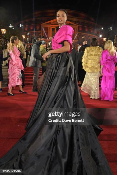 Ella Balinska arrives at The Fashion Awards 2021 at Royal Albert Hall on November 29, 2021 in London, England.