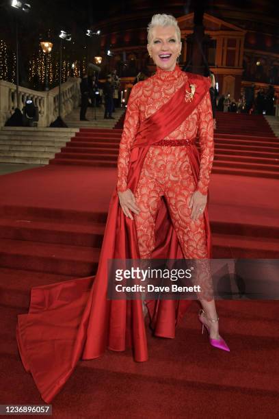 Maye Musk arrives at The Fashion Awards 2021 at Royal Albert Hall on November 29, 2021 in London, England.