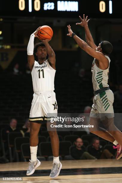 Vanderbilt Commodores guard Gabe Dorsey shoots a 3-pointer during a game between the Vanderbilt Commodores and Mississippi Valley State Delta Devils,...