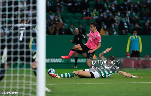 Sebastian Coates of Sporting CP during the Liga Bwin match between Sporting CP and CD Tondela at Estadio Jose Alvalade on November 28, 2021 in...