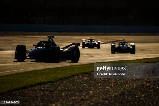 Sunset action during the ABB Formula E pre-season test at Circuit Ricardo Tormo in Valencia on November 30 in Spain.