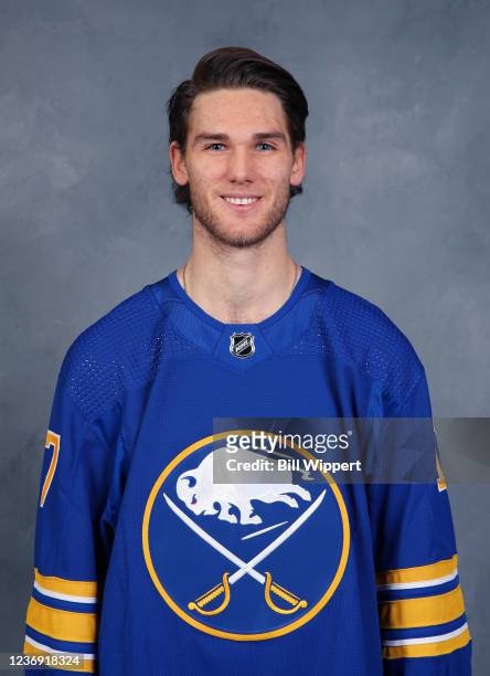 Mark Jankowski of the Buffalo Sabres poses for his official 2021-2022 headshot before an NHL game on November 29, 2021 at KeyBank Center in Buffalo,...