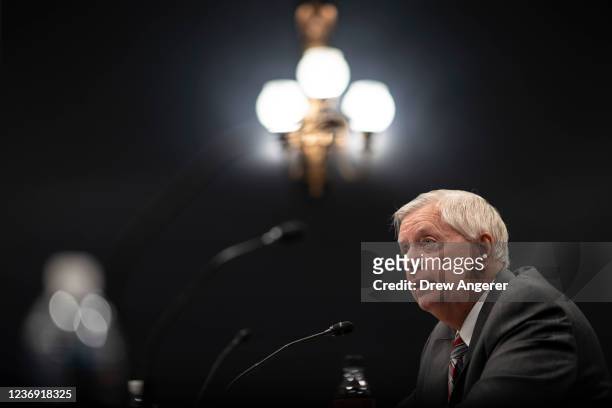 Sen. Lindsay Graham speaks during a roundtable discussion with Republican Senators and economists about the Democrats social policy spending bill on...