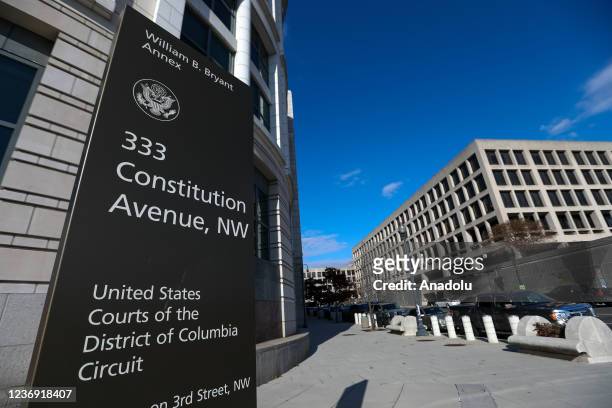 View after a sentencing hearing at the William Bryant Annex US Courthouse in Washington, DC on November 30, 2021. Emma Coronel Aispuro, the wife of...