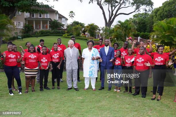 Prince Charles, Prince of Wales attends The Princes Trust International meeting at Ilaro Court on November 30, 2021 in Bridgetown, Barbados. Since...