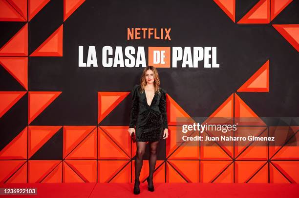 Itziar Ituño attends Netflix's "La Casa De Papel" Part 5 Vol.2 by Netflix at Palacio de Vista Alegre on November 30, 2021 in Madrid, Spain.