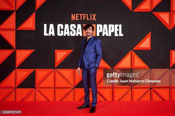 Jose Manuel Seda attends Netflix's "La Casa De Papel" Part 5 Vol.2 by Netflix at Palacio de Vista Alegre on November 30, 2021 in Madrid, Spain.