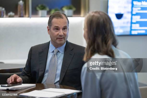 Tony Capuano, chief executive officer of Marriott International Inc., speak during a Bloomberg Television interview in New York, U.S., on Tuesday,...