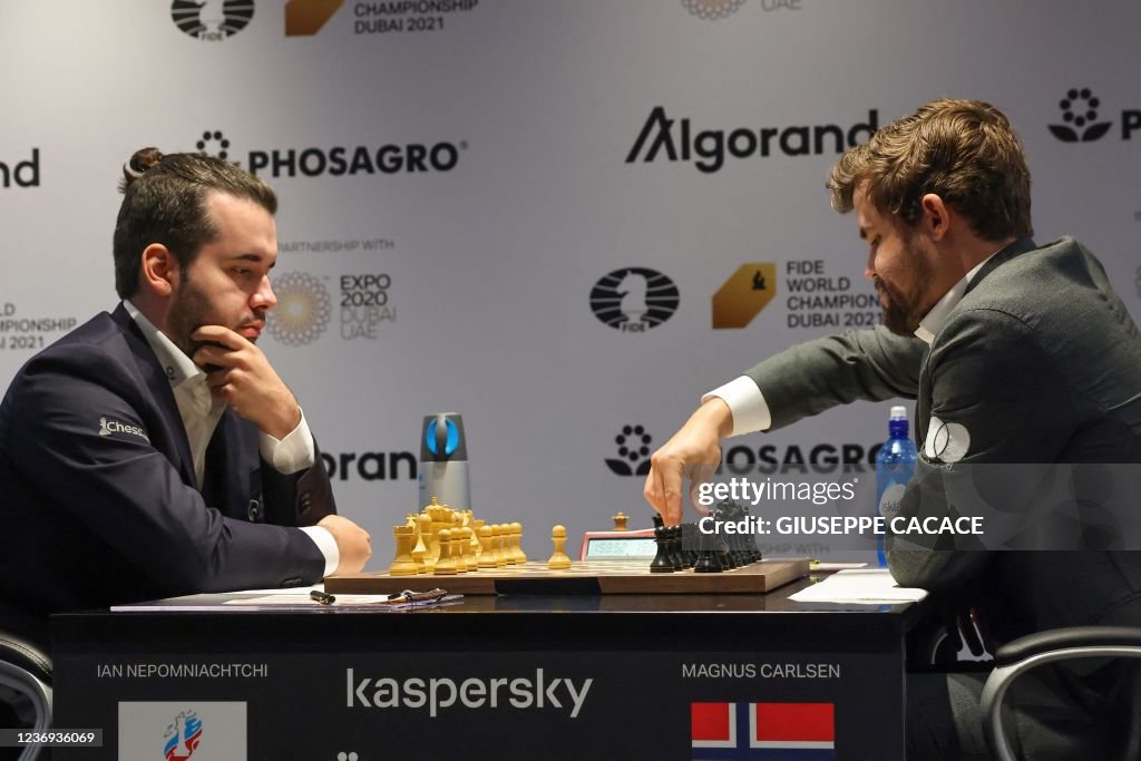 Russia's grandmaster Ian Nepomniachtchi faces Norway's grandmaster News  Photo - Getty Images