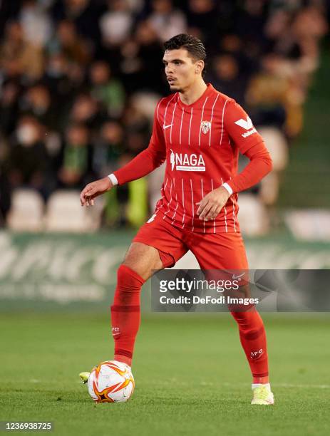Karim Rekik of Sevilla FC controls the ball during the Copa Del Rey first round match between Cordoba CF and FC Sevilla at Estadio Nuevo El Arcangel...