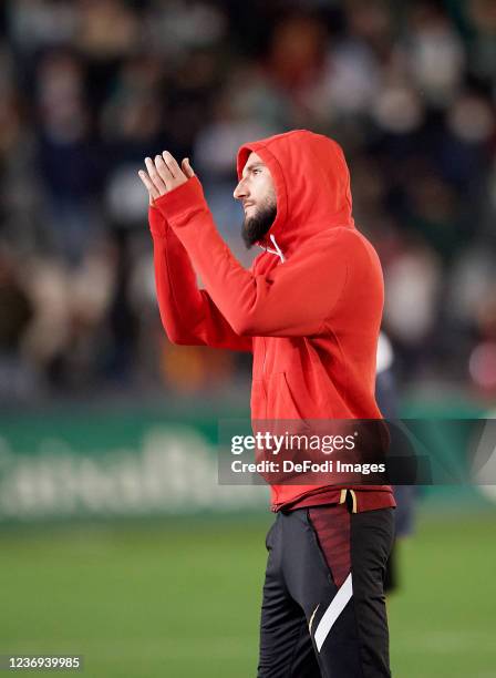 Nemanja Gudelj of Sevilla FC looks on after the Copa Del Rey first round match between Cordoba CF and FC Sevilla at Estadio Nuevo El Arcangel on...