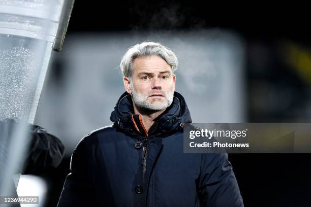 Peter Van Der Veen head Coach of Lommel SK pictured during the Croky Cup 1/8 final match between Lommel SK and KAA Gent in the Soeverein Stadium on...