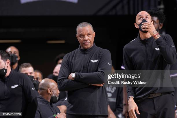 Interim Head coach Alvin Gentry of the Sacramento Kings looks on during the game against the Portland Trail Blazers on November 24, 2021 at Golden 1...