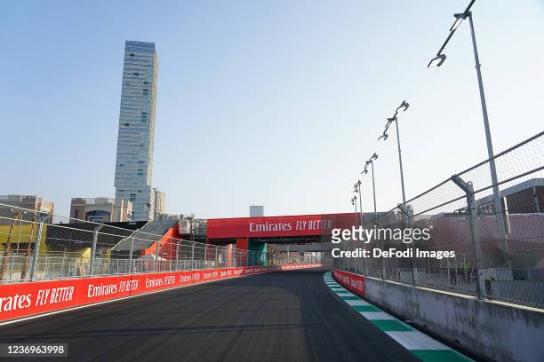 The Racing Course during previews ahead of the F1 Grand Prix of Saudi Arabia at Jeddah Corniche Circuit on December 2, 2021 in Jeddah, Saudi Arabia.