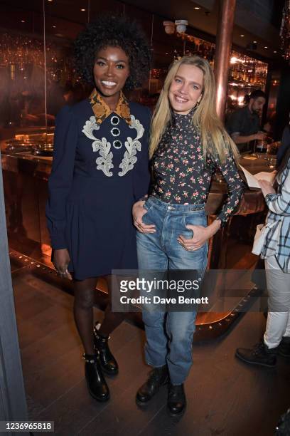 Lorraine Pascale and Natalia Vodianova attend the launch of new app Locals.org hosted by co-founder Natalia Vodianova at Joshua's Tavern, The...