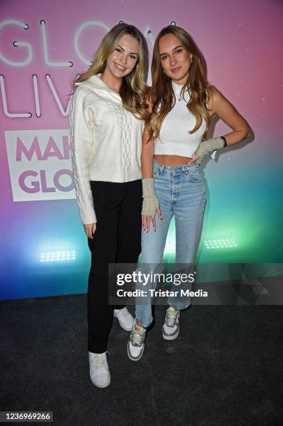 XLaeta and Nona Kanal attend the GLOW By DM Live at Vollgutlager on December 2, 2021 in Berlin, Germany.