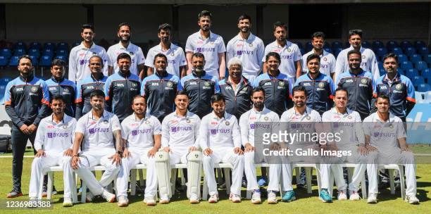 India A team photo seated : Abhimanyu Easwaran, Krishnappa Gowtham, Prithvi Shaw, Ishan Kishan, Priyank Panchsl , Hanuma Vihsri , Deepak Chahar,...
