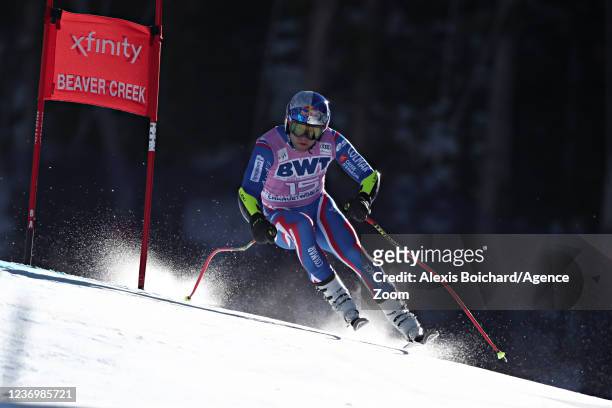 Alexis Pinturault of France in action during the Audi FIS Alpine Ski World Cup Men's Super G on December 3, 2021 in Beaver Creek USA.