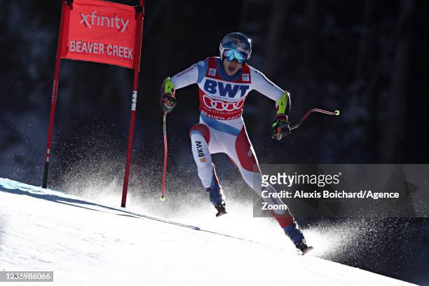 Marco Odermatt of Switzerland takes 2nd place during the Audi FIS Alpine Ski World Cup Men's Super G on December 3, 2021 in Beaver Creek USA.