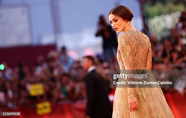 Actress Keira Knightley attends the 'A Dangerous Method' premiere during the 68th Venice Film Festivalat Palazzo del Cinema on September 2, 2011 in...