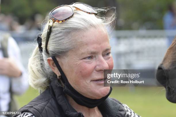 Annie Goble after winning the HomeRun Food Co Trophy Race Handicap at Balnarring Racecourse on December 04, 2021 in Balnarring, Australia.