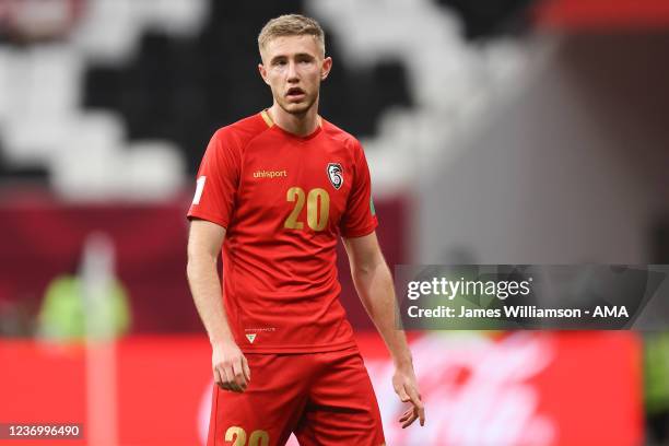 Oliver Kass Kawo of Syria during the FIFA Arab Cup Qatar 2021 Group B match between Syria v Tunisia at Al Bayt Stadium on December 3, 2021 in Al...