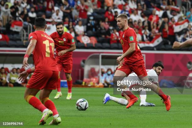 Of Syria team during the FIFA Arab Cup Qatar 2021 Group B match between Syria and Tunisia at Al Bayt Stadium on December 03, 2021 in Al Khor, Qatar.