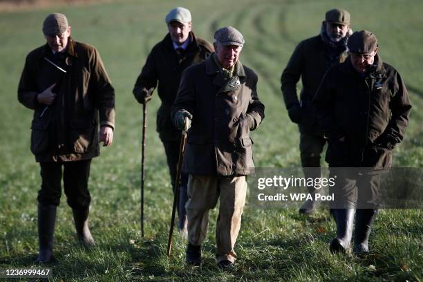 Britain's Prince Charles, Prince of Wales arrives to attend a hedge-laying event at Highgrove Estate on December 4, 2021 near Tetbury,...