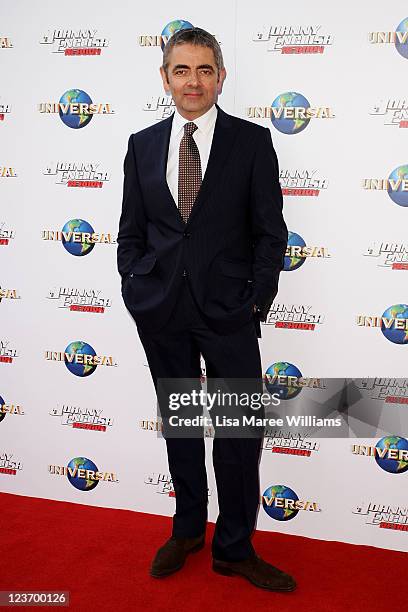 Rowan Atkinson arrives at the "Johnny English Reborn" world premiere at The Entertainment Quarter on September 4, 2011 in Sydney, Australia.