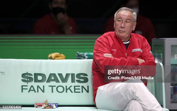 Russian national coach Shamil Tarpischev during the Davis Cup Finals 2021 Semi-Final between Russia and Germany at Madrid Arena on December 4, 2021...