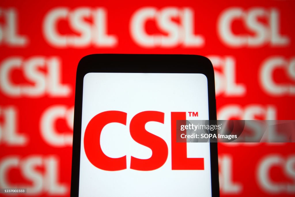 In this photo illustration, the CSL Limited logo of an Australian ...