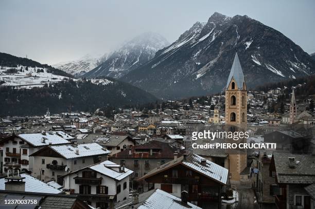 General view shows Bormio as ski resorts reopen in Bormio, Italian Alps, on December 4, 2021.