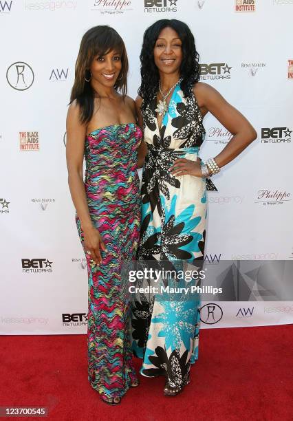 Shaun Robinson and Robi Reed-Humes arrive at the 2011 End Of Summer Celebration Benefiting Black AIDS Institute on September 3, 2011 in Los Angeles,...