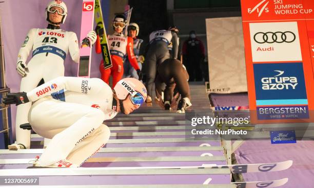 Dawid Kubacki during the FIS Ski Jumping World Cup In Wisla, Poland, on December 4, 2021.