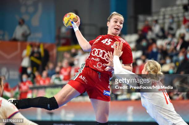 Noemi Hafra of Hungary in action during 25th IHF Women's World Championship match between Hungary and Czech Republic on December 4, 2021 in Lliria,...