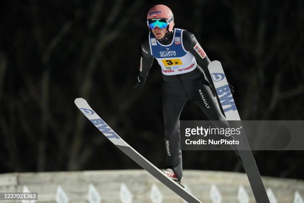 Dawid Kubacki during the FIS Ski Jumping World Cup In Wisla, Poland, on December 4, 2021.
